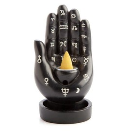 Hamsa Hand Ceramic Backflow Cone Incense Burner Holder Yoga