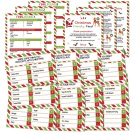 OXEDP Christmas Family Feud Game, Christmas Party Games, Christmas Games for Family Party, Christmas Games for Adults, Christmas Party Activity-CHMF01