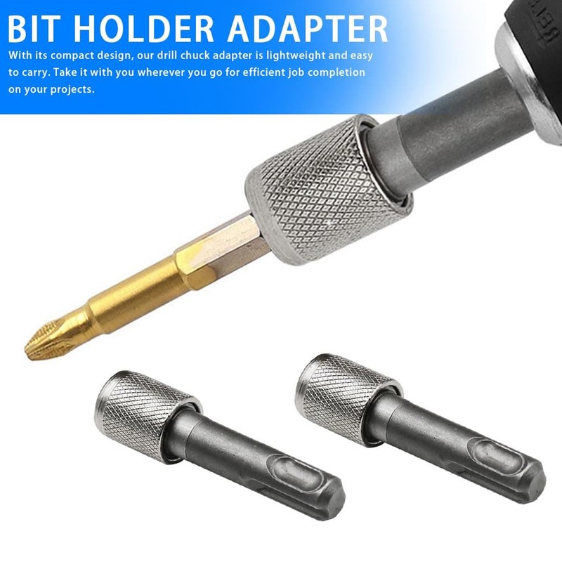 2 Pcs SDS Bit Adapter Hex Socket Drill Holder Converter
