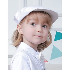 MOMBEBE COSLAND Toddler Baptism Hat Flat Newsboy Cap for Boys 12-24 Months White