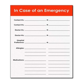 Emergency Contact Magnetic Sign For Children And Elderly By DCM Solutions (Burnt Orange, 10.5" H x 9" W)