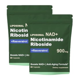 Suplemento de resveratrol NAD con NAD nicotinamida ribósido resveratrol 900 mg, Boost NAD+ para la salud celular, antienvejecimiento, energía, enfoque