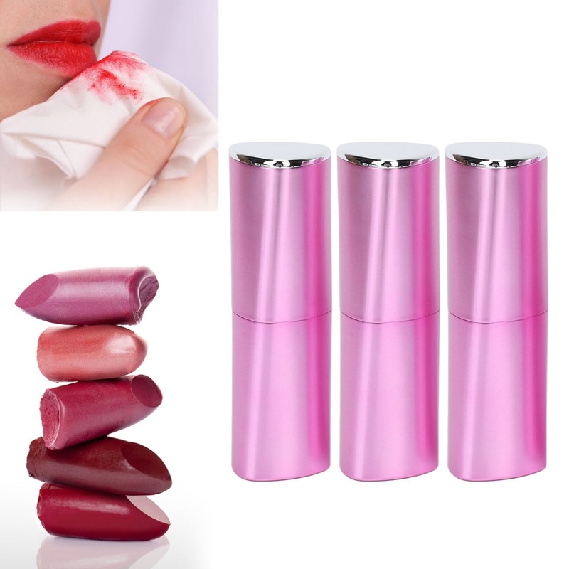 3pcs Empty Lipstick Tubes Trilateral Shaped DIY Lip Balm Container