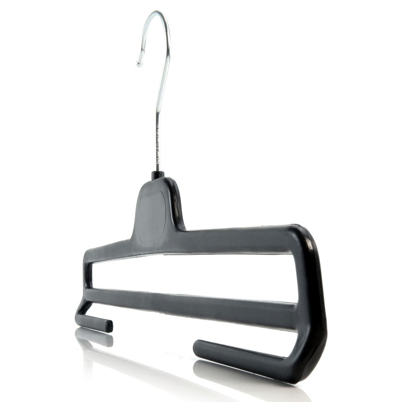 Hangerworld 10 Black Strong Plastic Trouser Bar Hangers 34cm Coat