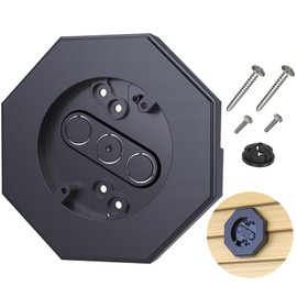 Vinyl Siding Mounting Blocks Kit with Built-in Electrical Box - 8141 Vertical Siding Lamps Mounting Plate - Ideal for 1/2" Lap Black 1 Pack