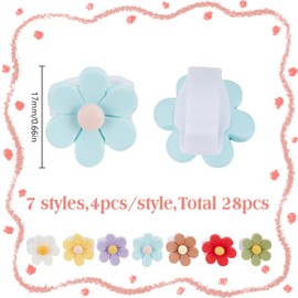 HOBBIESAY Pack of 28 Shoelaces Pendants, 7 Colours, Flower Shoe Pendants, Resin Shoe Clips, Cute Shoe Decoration, Pendant for Women, Trainers, Socks, Laces, Clothing, Hats, Decoration, Plastic, resin