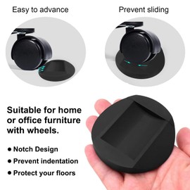 4 Pcs Chair Wheel Stoppers Floor Protector Castor Cups, Chair Wheel Stoppers – Anti-Slip Rubber Caster Cups for Floor Protection