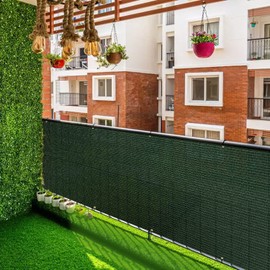 Goleray 3'x148' Green Balcony Privacy Screen Fence Outdoor Patio Mesh Shade Net Cover, UV Protection Shade Cloth Temporary Fencing for Apartment Railing Porch Deck