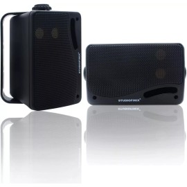 STUDIOFINIX Outdoor Herdio Speakers Wired Waterproof 3.5" 200W Surface Marine Wall Speakers - Black