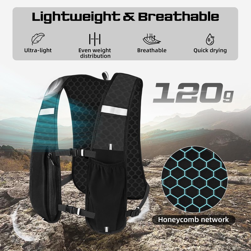 LED Running Vest with Water Bladder for Men Women, Lightweight
