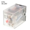 sourcing map Electromagnetic Power Relay, AC 24V Coil Red Indicator