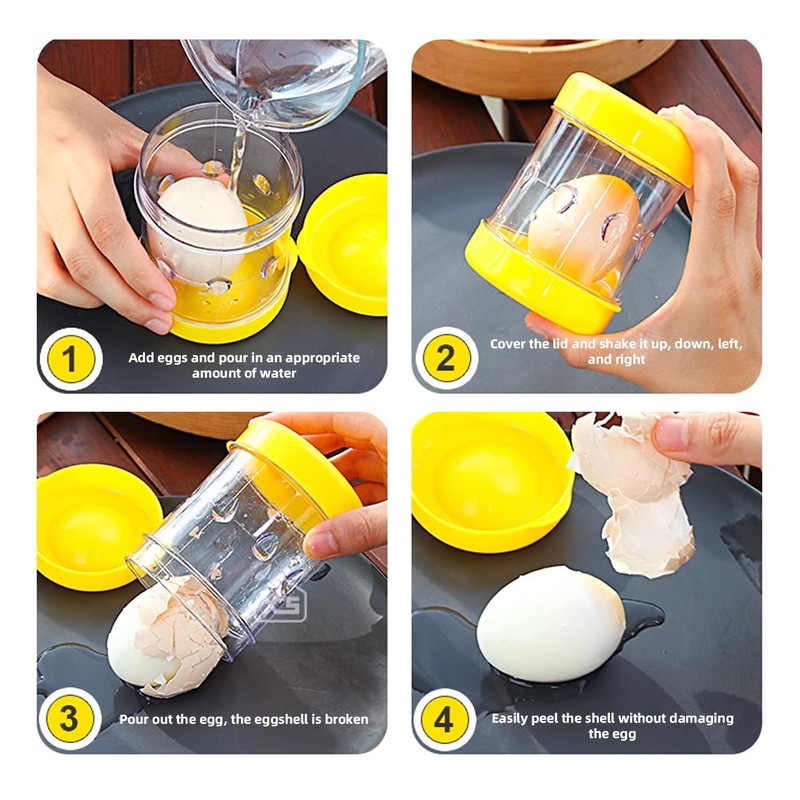 Asphodelia 2PCS Quick Egg Peeler Manually Egg Sheller,Portable Hard-Boiled Egg