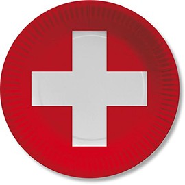 DH-Konzept 10 Plates * Switzerland * for Theme Party, Birthday or Country Party Swiss Switzerland Alps Paper Plates Party Plates Party Set