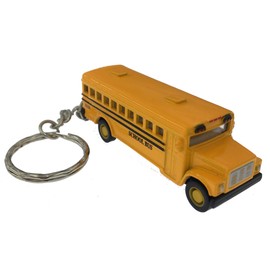 KiNSFUN Classic Mini School Bus 2.5 Inches Die Cast Metal Model Key Chain