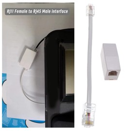 eMagTech 2PCS RJ11 to RJ45 Converter Adapter Telephone Splitter Telephone J11(6P4C) Female to RJ45(8P8C) Male Cable Cord Plug and Play 145mm White