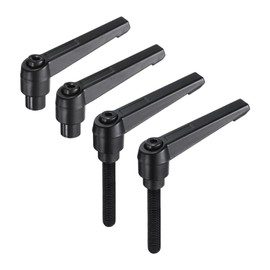 sourcing map 4pcs Clamping Lever Adjustable Handle Set Metric M8 x 50mm Male & M8 Female Thread Level Handles Hand Stud Knobs Quick Release Black for Lathe Machinery