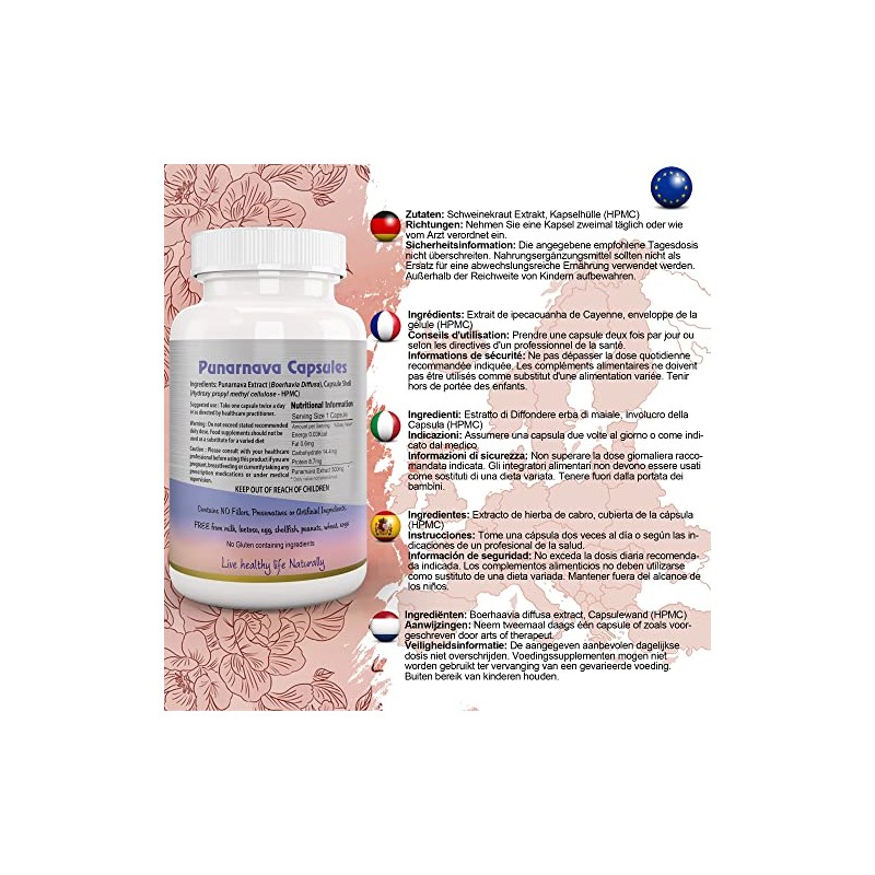 Ayushya Punarnava Capsule (Boerhavia Diffusa), 60 Capsules, Natural