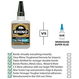 Rhino Glue, Heavy Duty 40 Gram Clear