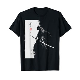 Vintage Samurai Cat Graphic Art Japanese Ukiyo-e T-Shirt