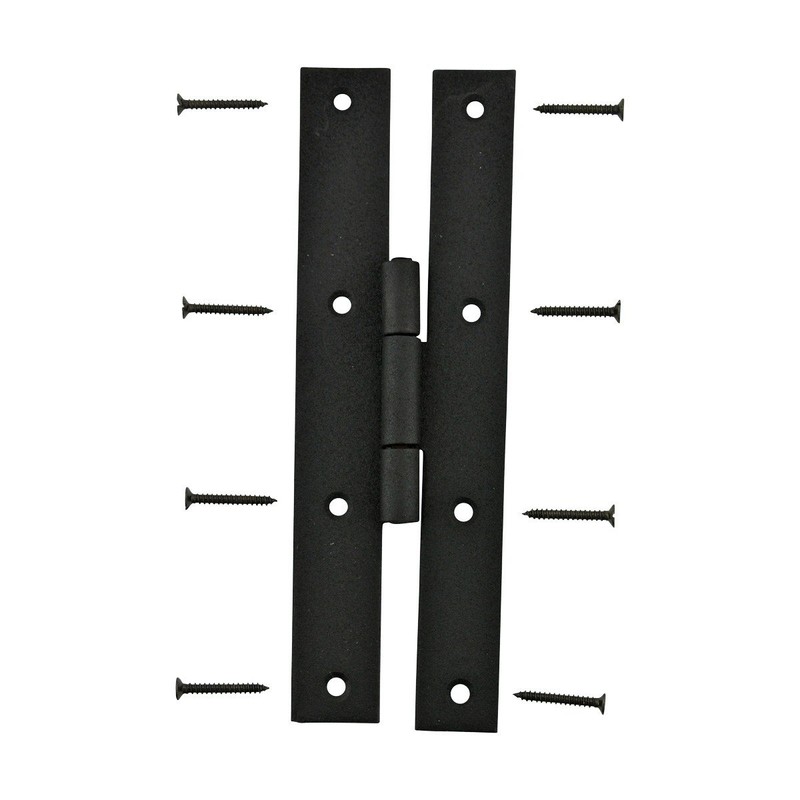 Renovators Supply Manufacturing H Cabinet Hinges 7 in. Black Wrought