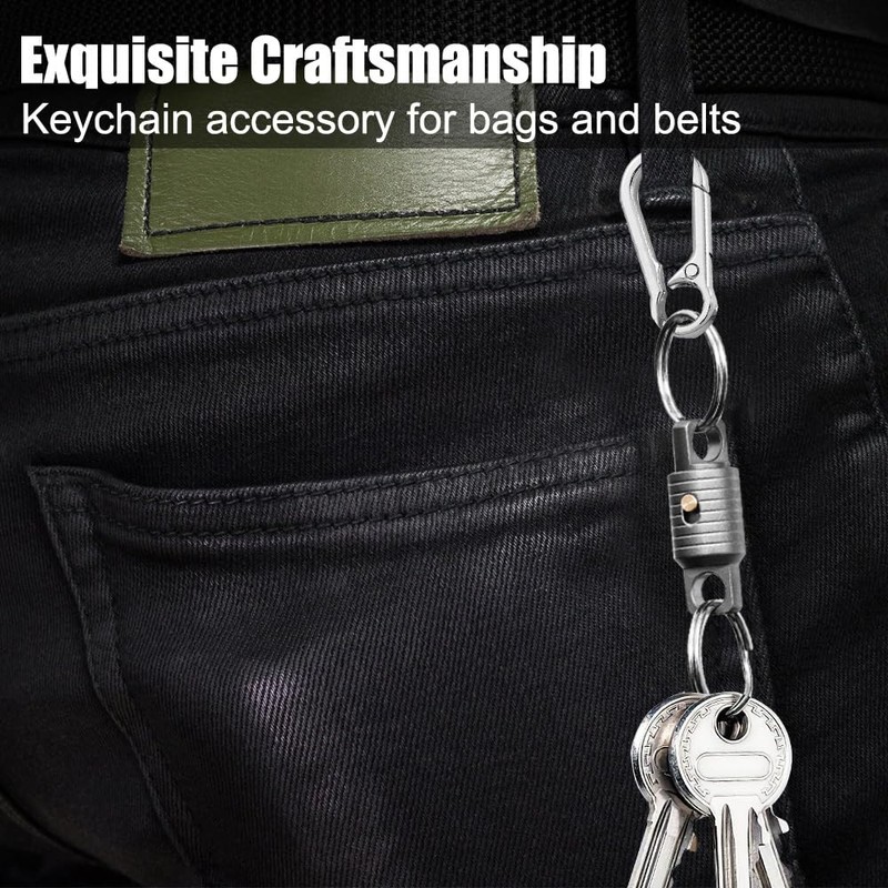 DONGKER Titanium Double-Sided Key Holder, Removable Key Ring, Rotatable Titanium