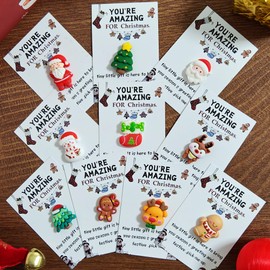 Dykofy Christmas Pocket Hugs Gifts Bulk for Xmas Coworker Staff Employee Holiday Appreciation Gifts - Mini Christmas Resin Pocket Hug with Heartwarming Cards Emotional Support Decorations (10pcs)