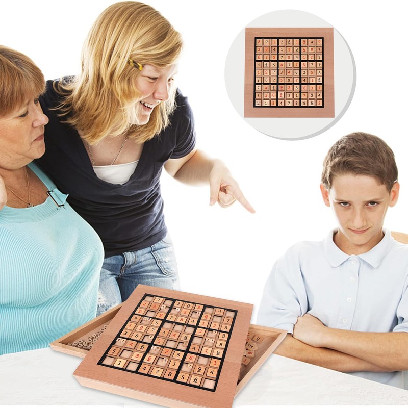GOTHINK Wooden Sudoku Puzzle Set, Challenge Your Mind with 11.6