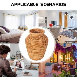 Rattan Woven Vase Art Vase Fashion Tabletop Decoration Plants Flower Pot Faddish Home Gardening Supplies Flower