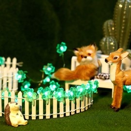 Green St Patricks Day String Lights Lucky Shamrock Clover Light, 10 ft 40 LED Irish Green Four-Leaf Waterproof Light for St Patricks Day Party Feast Bedroom Decor, 8 Modes, Remote and Timer Control