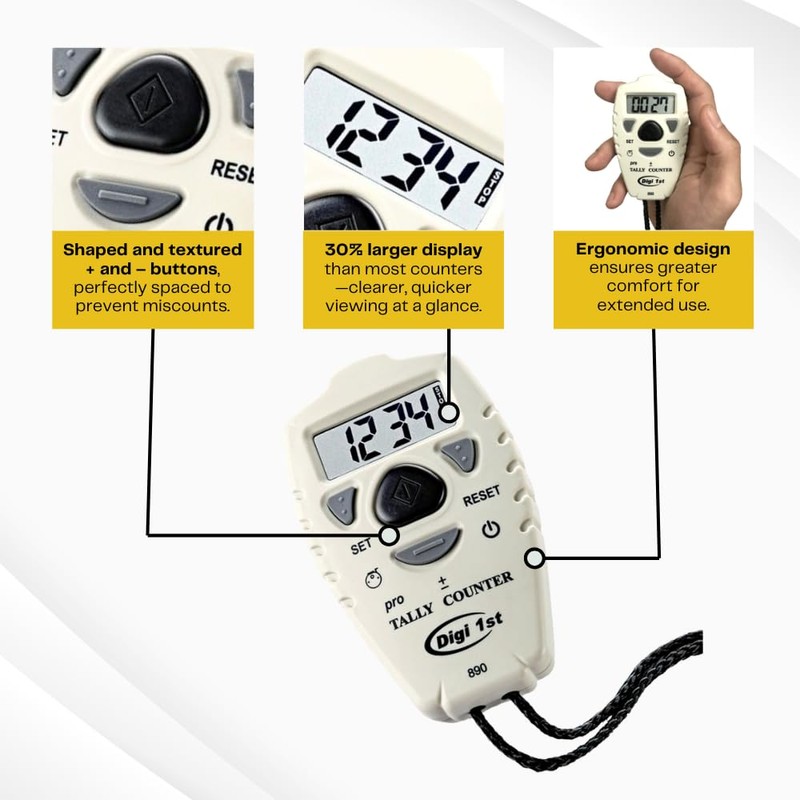 Digi 1st TC-890 Digital Tally Counter, Electronic Up Down Clicker
