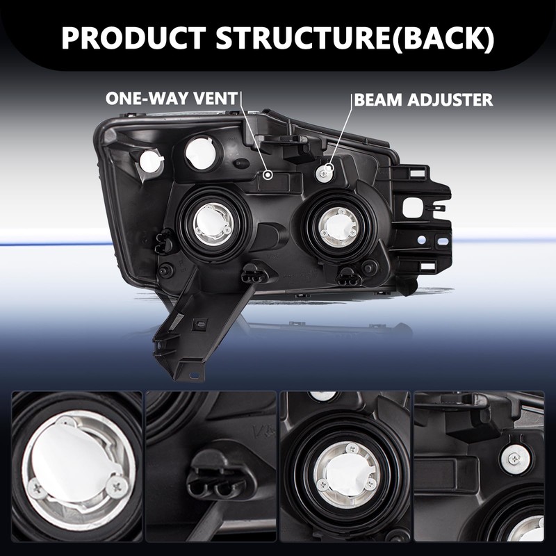 Aosky Headlight Assembly Replacement for 2004-2015 Nissan Titan / 2004-2007