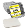 Zuvo Large Disposable Aluminium Foil Trays Containers with Paper Lids