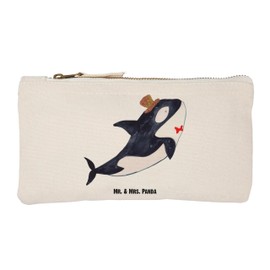 Mr. & Mrs. Panda Orca Cylinder Make-Up Bag, White, Hand Drawn