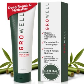 GroWell repair and restore conditioner promotes healthier growth for thinning hair – Keratin, biotin and collagen reduce breakage, strengthen – Hydrates for silky shine – Scalp, follicle nourishment