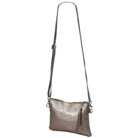 SH Leder Real Leather Shoulder Bag, Clutch Bag, Small Evening Bag, 22 x 15 cm, Anny, G248, bronze, Small