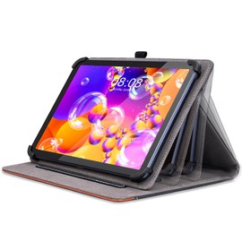DLveer Universal Case for HotLight Tablet 10 Inch/SGIN Tablet/TPZ Tablet/Fullant Tablet/Lville Tablet/Mouikei Tablet, Multi Viewing Angle PU Leather Protective Case for 10-11 Inch Tablet Case, Black