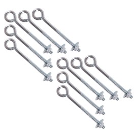 M6 x 100mm Eye Bolts with Nuts and Washers Strong Wire/Chain Link Fence Support Stainless Steel Lifting Eye Bolts with Nut Washer Ring Bolts with Metric Thread Pack of 10.