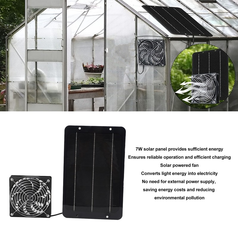 7W 12V Solar Panel Fan Kit Monocrystalline Silicon Saving Energy