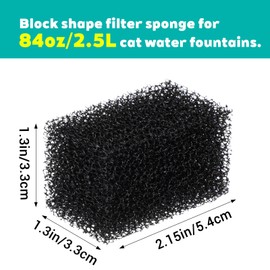 TIESOME 20 Pack Cat Water Fountain Sponge Filters, Pre-Filter Sponges Replacement Foam Sponges for 84oz/2.5L Automatic Cat Water Fountain