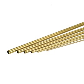 sourcing map Brass Tube, 2mm 3mm 4mm 5mm 6mm 7mm OD x 0.5mm Wall Thickness 300mm Length Metal Tubing, Pack of 6