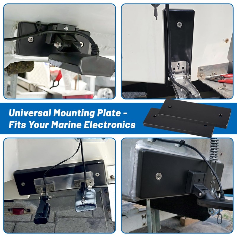 Verdanzia Transducer Mounting Plate with Screws, UV-Resistant Transducer Mounting Board