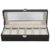 Fdit 6 Slots Leather Watch Box PU Leather Box Case