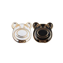 ARFUKA Bear Shape Phone Grip Holder, Universal Non-Slip Finger Ring Stand for Cell Phones, Sticky Collapsible Grip and Stand for Hands-Free Viewing, Compatible with iPhone Samsung Pack of 2