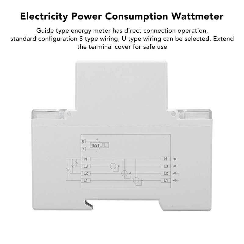 Electric Meter Din Rail 3 Phase 4 Wire KWh Energy