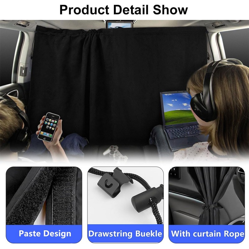 Car Privacy Curtain, Removable Car Rear Privacy Curtain, Car Interior
