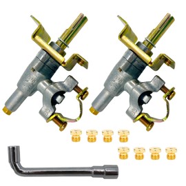 MENSI Gas Control Valve Fits for 36" Blackstone Tabletop Griddle 4 Burner and 2 Burner Grill 1554, 1565 Replacement Valve 2 Packs with Universal Orifice to Get Higher or Lower BTU