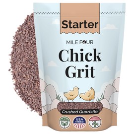 Mile Four Chick Grit for Baby Chicks - Chickens Age 0-8 Weeks, 100% Natural Mineral Chick Grit Quartzite, Poultry Grit Digestive Aid, USA Mined, 4 lbs