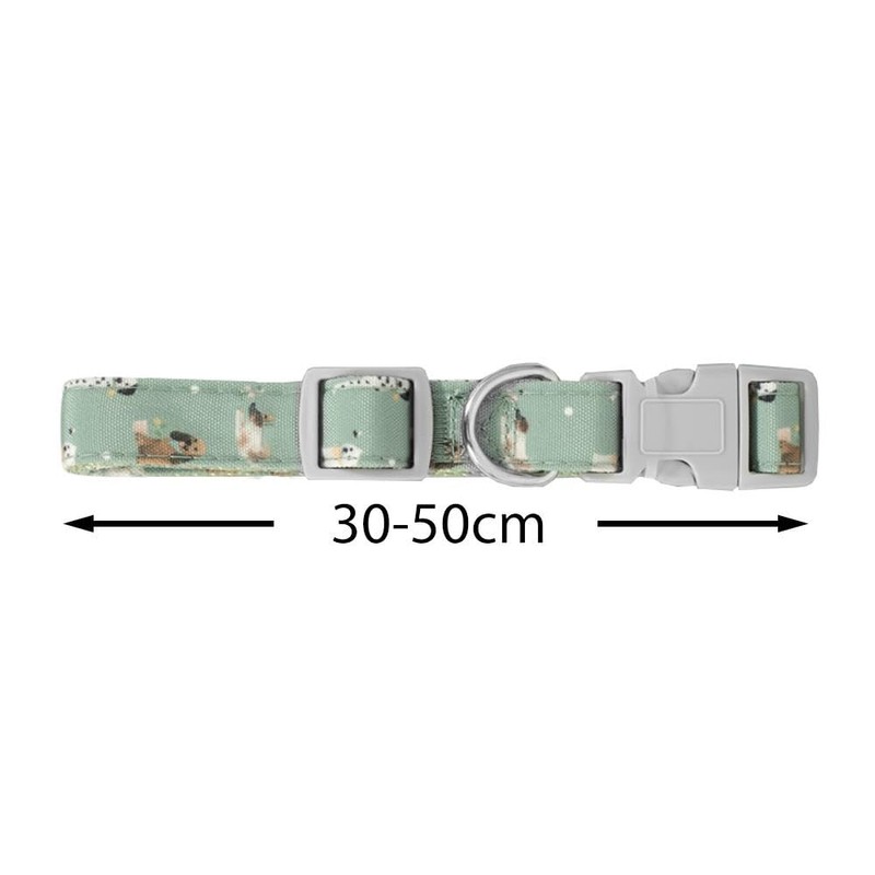 YöL 120cm Lead & Pet Collar With Green Dog Print