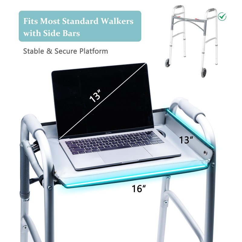 BAGSFY Walker Tray with Cup Holder – Hard Top Walker