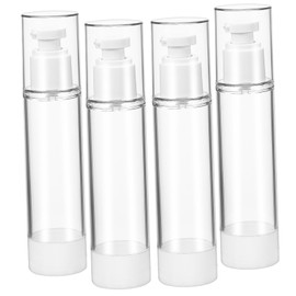 FRCOLOR 4Pcs Airless Pump Lotion Bottles Refillable Travel Containers for Shampoo Conditioner Leak Design for Daily and Travel Use